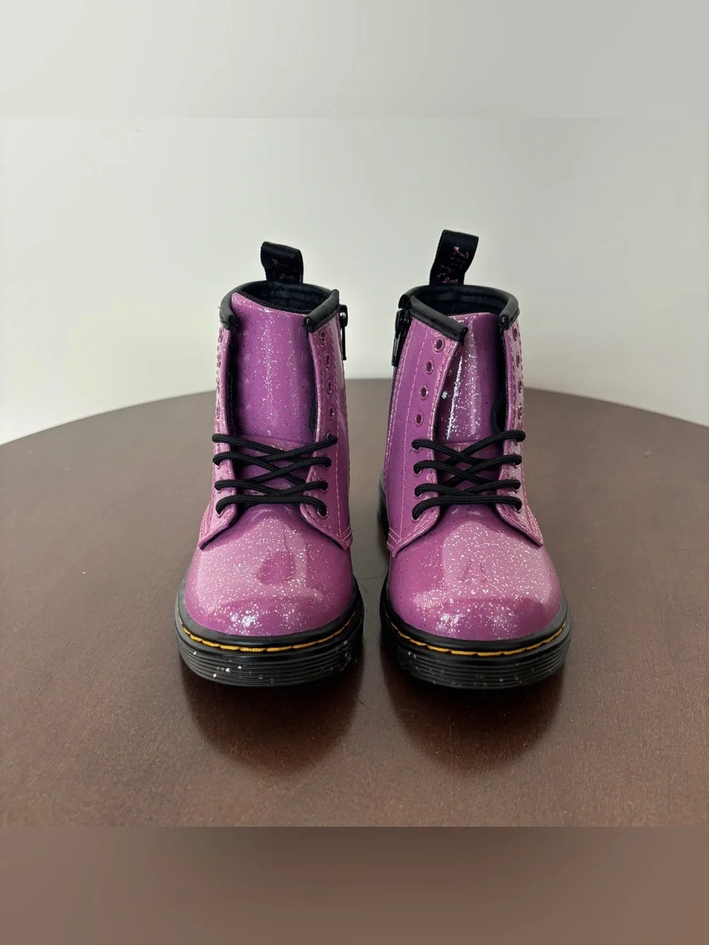 Dr. Martens TODDLER 1460 GLITTER LACE UP BOOTS, Size 8